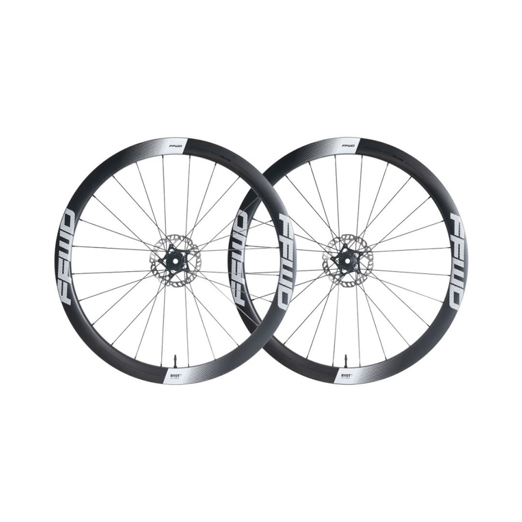 JUEGO DE RINES FFWD RYOT (44MM) FULL CARBON FFWD (HG) NEGRO (CALCAS BLANCAS)