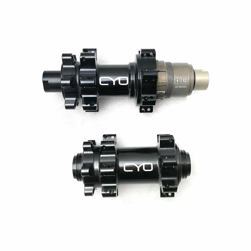 JUEGO DE MAZAS BITEX BX401 28H STRAIGHT PULL 15X100 Y 12X142 XD NEGRO CON LOGO CYO