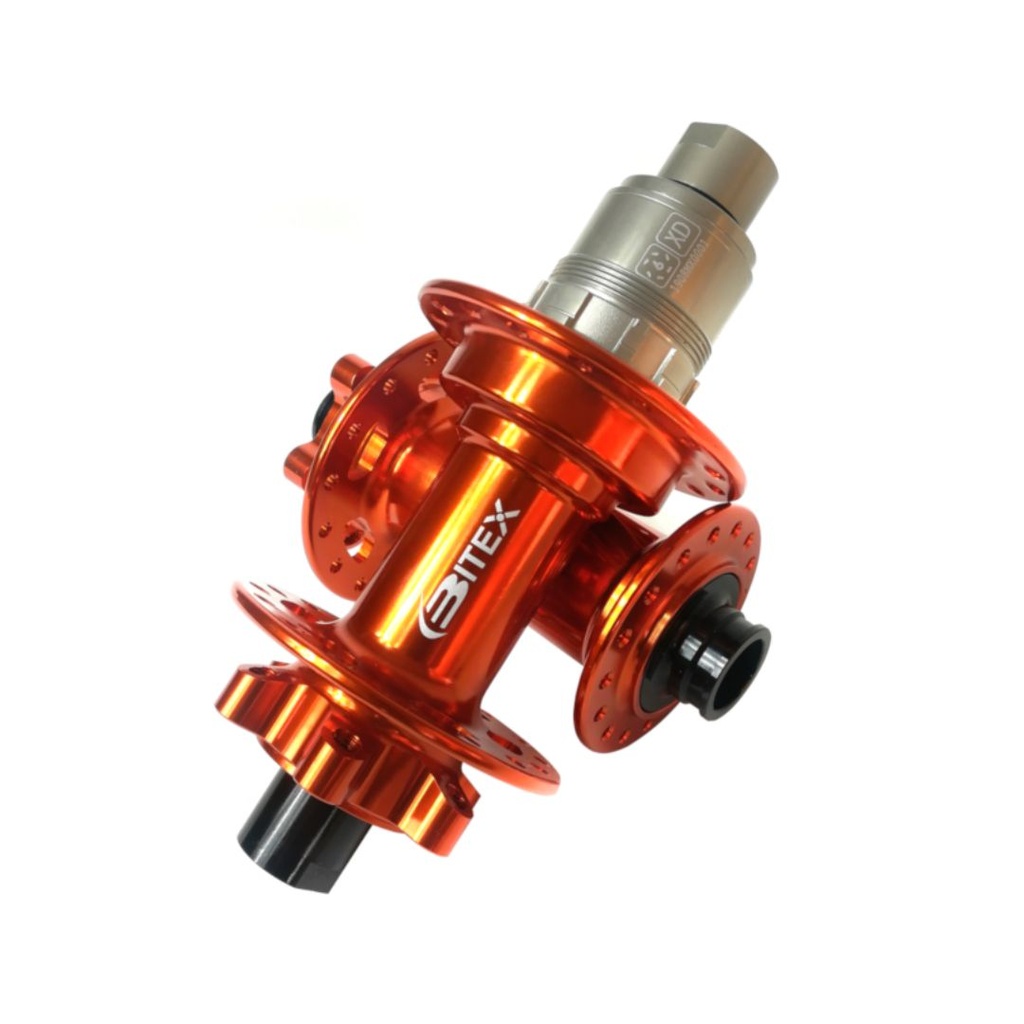 PAR DE MAZAS BITEX BX211 BOOST 15X110MM/12X148MM BODY MICROSPLINE NARANJA 28H (EZO)