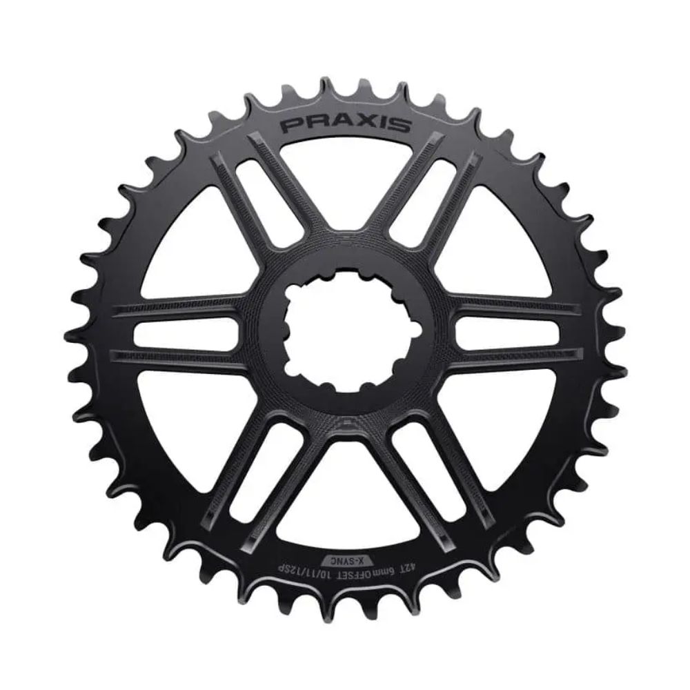MONOPLATO PRAXIS GRAVEL/RUTA 48T MONTAJE DIRECTO "SRAM 3T" NEGRO N/W(10/11/12V)