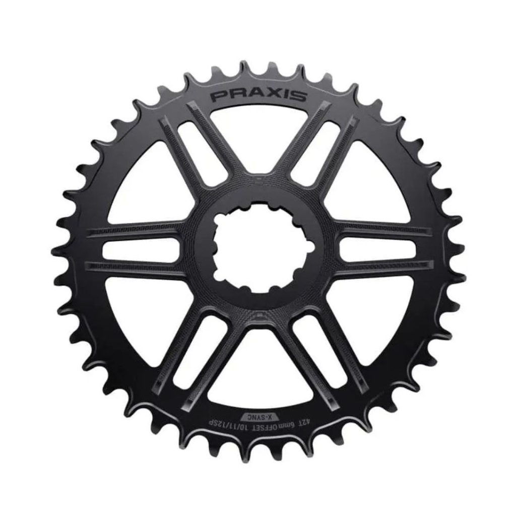 MONOPLATO PRAXIS GRAVEL/RUTA 50T MONTAJE DIRECTO "SRAM 3T" NEGRO N/W(10/11/12V)