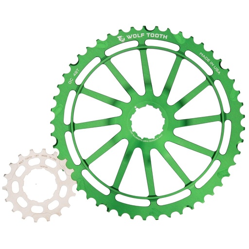 [WT-GC49-GRN-SH] WOLFTOOTH KIT ENGRAN 11V 49T/18T VERDE P/SHIMANO (SLX-XT-XTR)