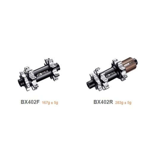 [BX-BX402PNP28/E-S] PAR DE MAZAS BITEX BX402 BOOST 15X110MM/12X148MM BODY HG NEGRO/PLATA 28H (EZO)