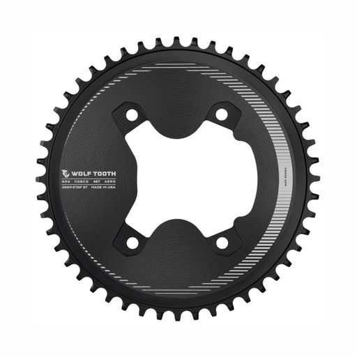 [WT-110GR4-R-S-00F-46A] WOLFTOOTH MONOPLATO AERO BCD110X46T NEGRO SHIMANO GRX 12V