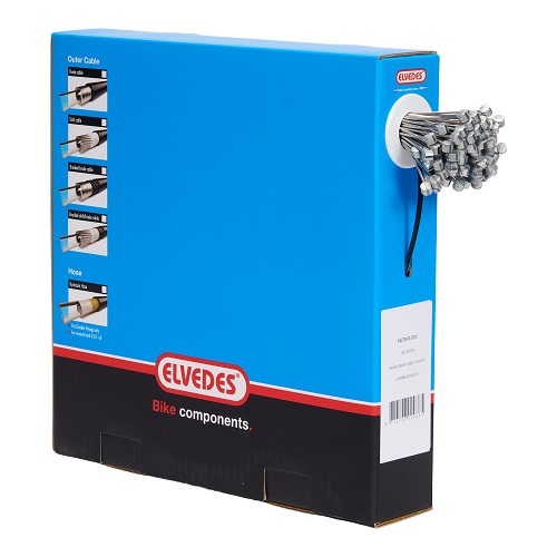 [EV-ELV6427RVS-BOX] Caja ELVEDES de 100 cables de freno 2 250 mm 1 × 19 cables de acero inoxidable Ø1.5 mm T Ø7×6