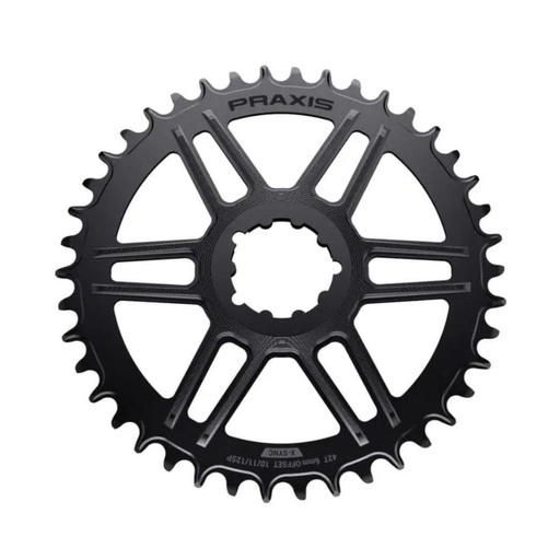 [PS-50-NW0001] MONOPLATO PRAXIS GRAVEL/RUTA 50T MONTAJE DIRECTO "SRAM 3T" NEGRO N/W(10/11/12V)